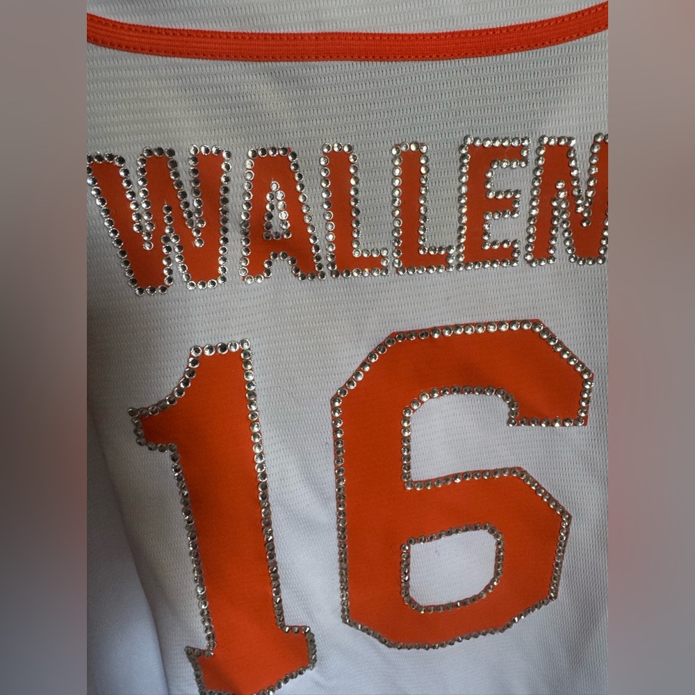 Wallen #16 White and Orange Women's Jersey - Picture 2 of 3